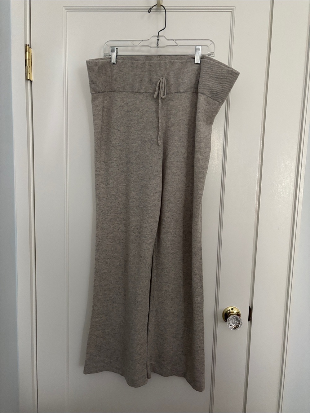 Cashmere Wide-Leg Lounge Pants in Heather Gray